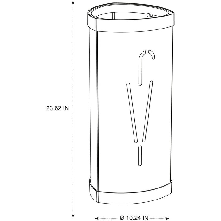 Image of Alba PMTRIA2M Large Triangular Umbrella Stand, 25.4" H x 6.1" W x 13" Depth, Steel, ABS Plastic, Black, Gray, 1 Each