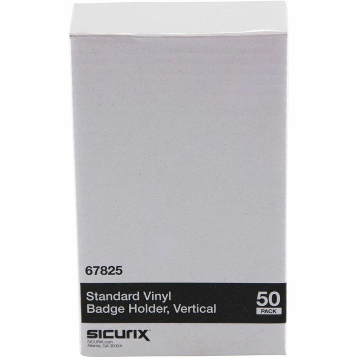 Image of Baumgartens® Vinyl Badge Holder, Vertical, 2-1/2"x3-1/2", 50/PK, Clear