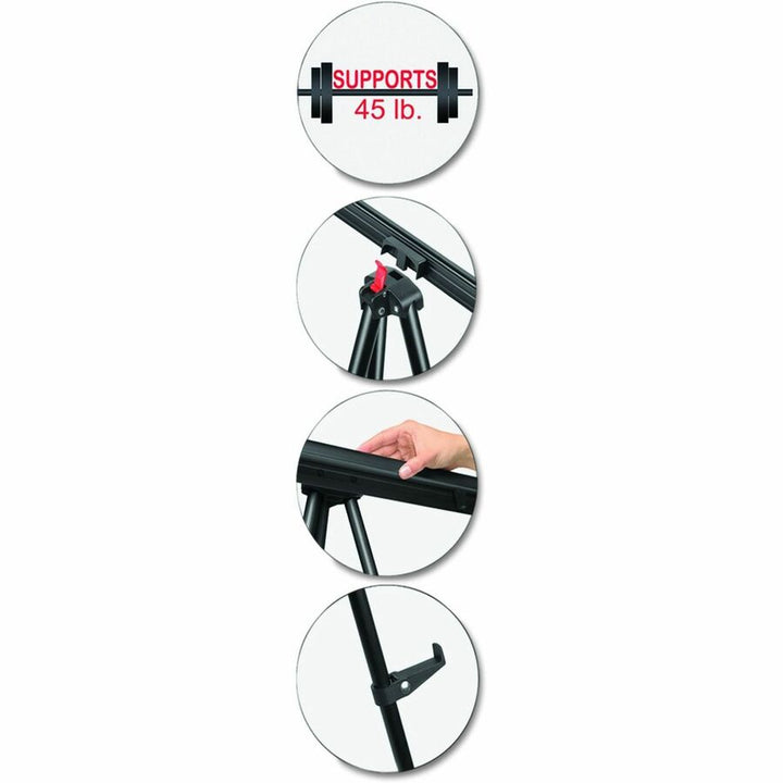 Image of MasterVision® Telescoping Tripod Display Easel, Adjusts 38" To 69" High, Metal, Silver