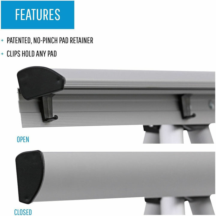 Image of MasterVision® Telescoping Tripod Display Easel, Adjusts 38" To 69" High, Metal, Silver