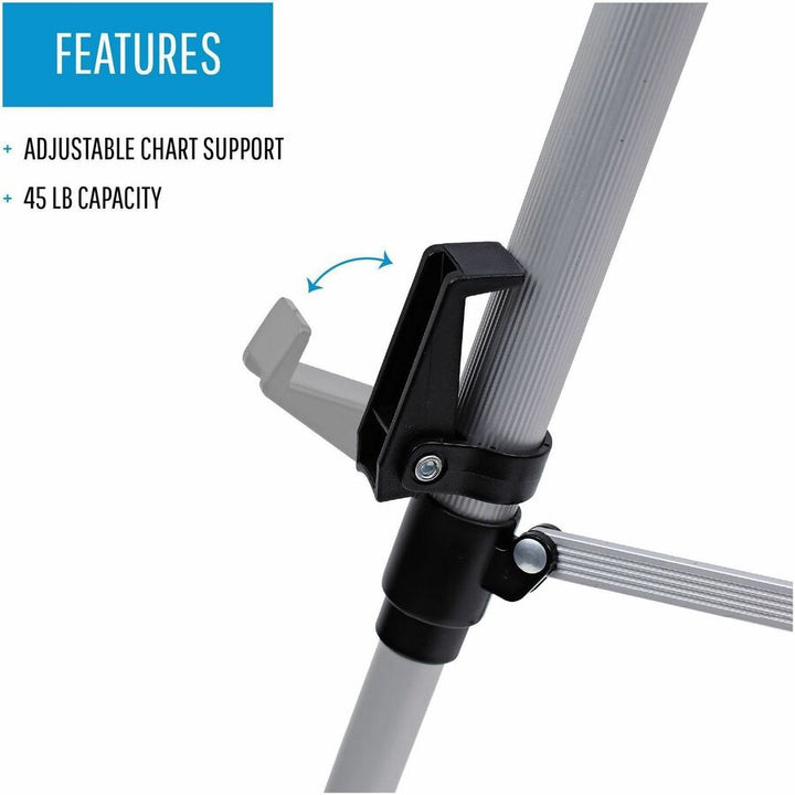 Image of MasterVision® Telescoping Tripod Display Easel, Adjusts 38" To 69" High, Metal, Silver