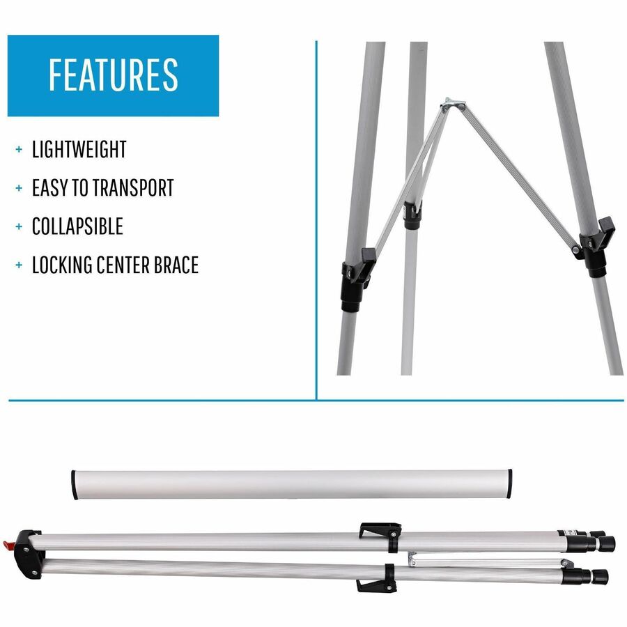 Image of MasterVision® Telescoping Tripod Display Easel, Adjusts 38" To 69" High, Metal, Silver
