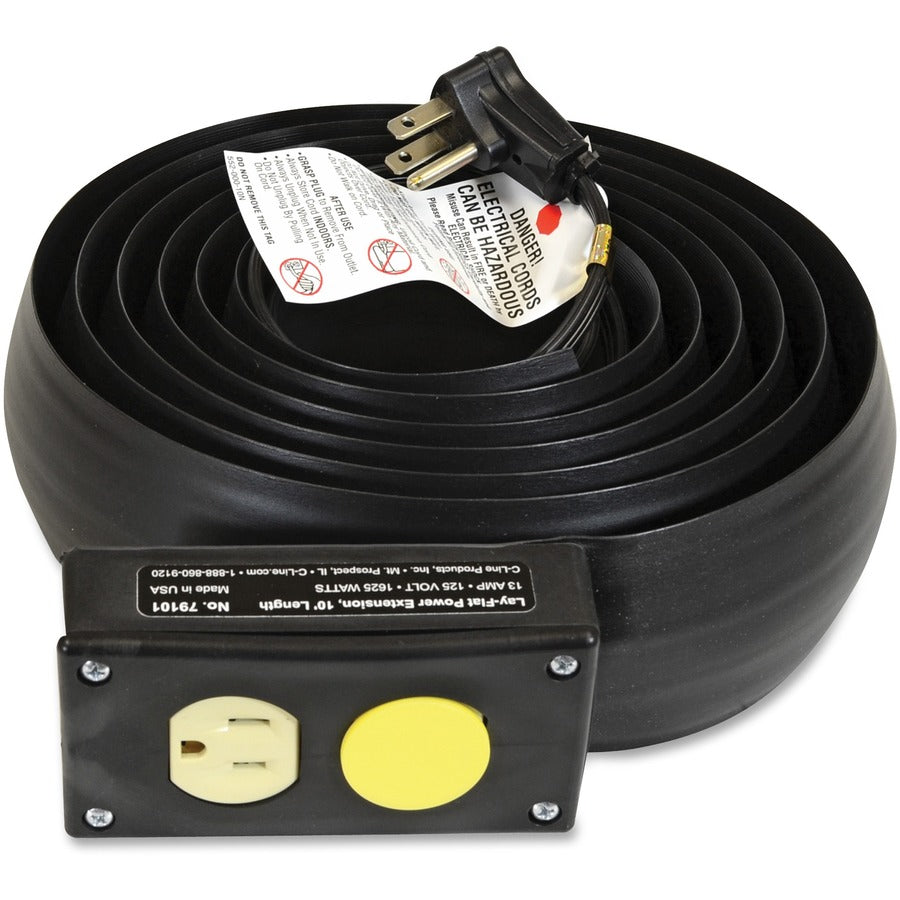 Image of C-Line® Power Extension/Cord Cover, 16 Gauge, 10 Ft, Black