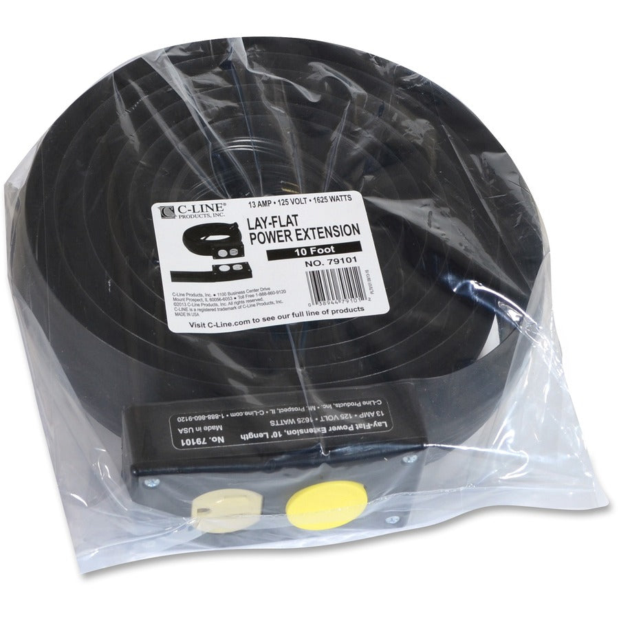Image of C-Line® Power Extension/Cord Cover, 16 Gauge, 10 Ft, Black