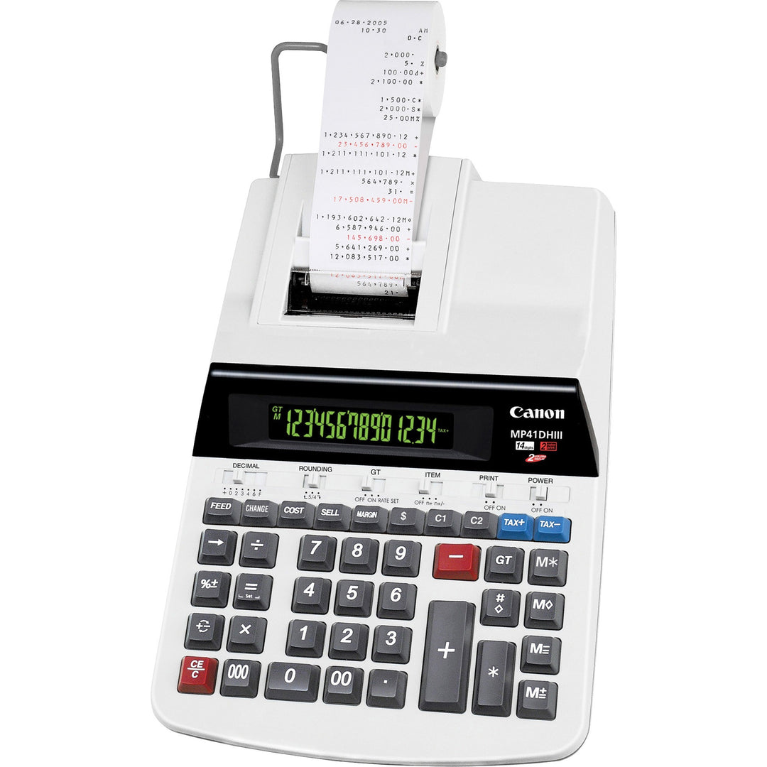 Image of Canon® Printing Calculator, 14-Digit, 9"x14"x3-1/4", Gray