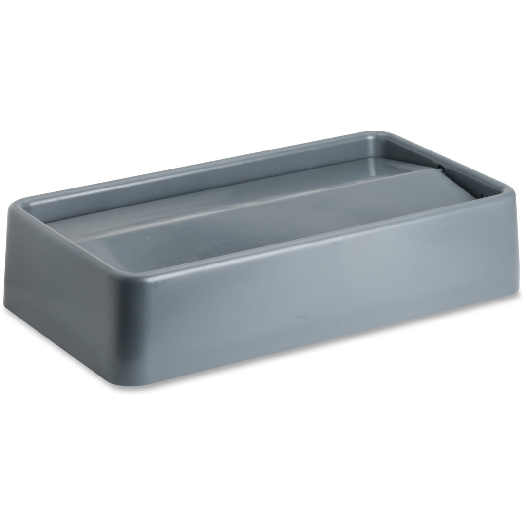 Image of Genuine Joe 02343 Space-Saving Container Swing Lid, Rectangular, Gray, 1 Each