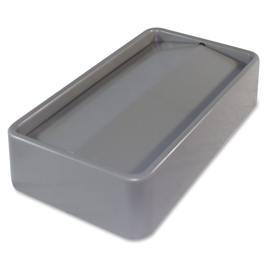 Image of Genuine Joe 02343 Space-Saving Container Swing Lid, Rectangular, Gray, 1 Each