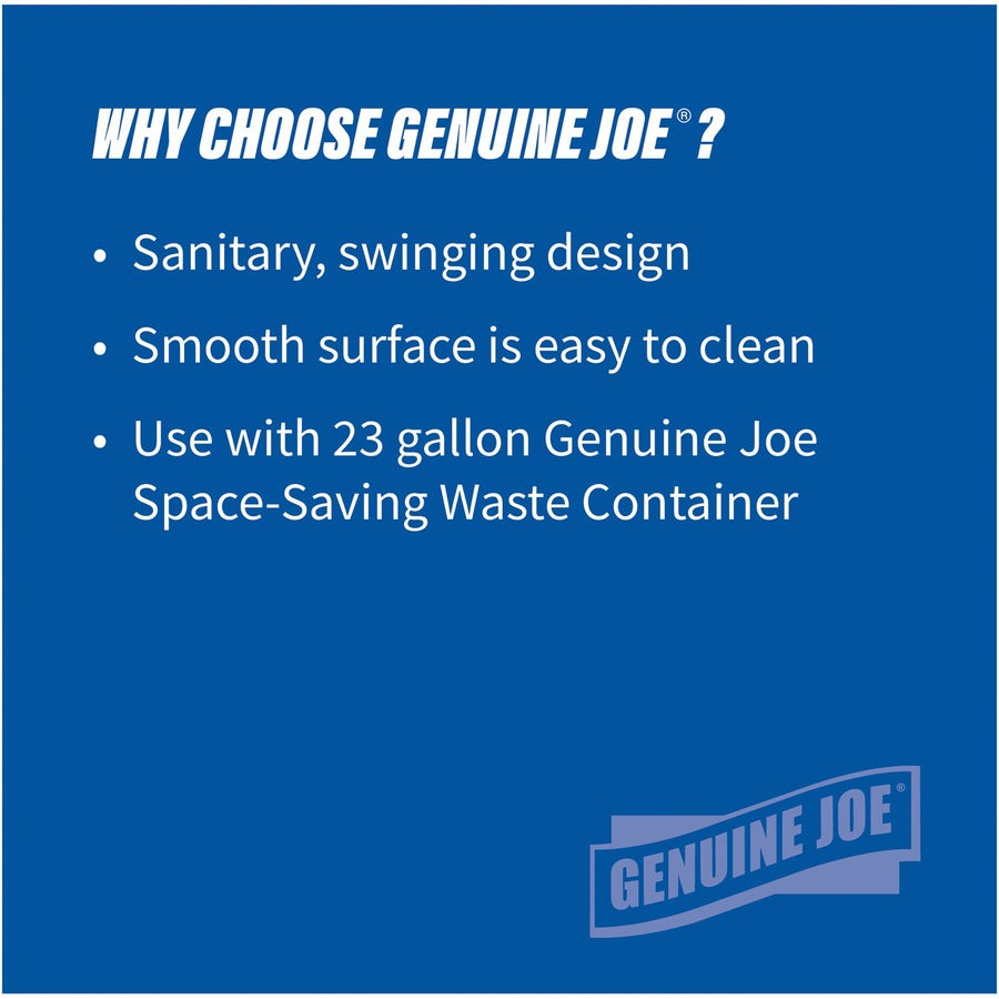 Image of Genuine Joe 02343 Space-Saving Container Swing Lid, Rectangular, Gray, 1 Each