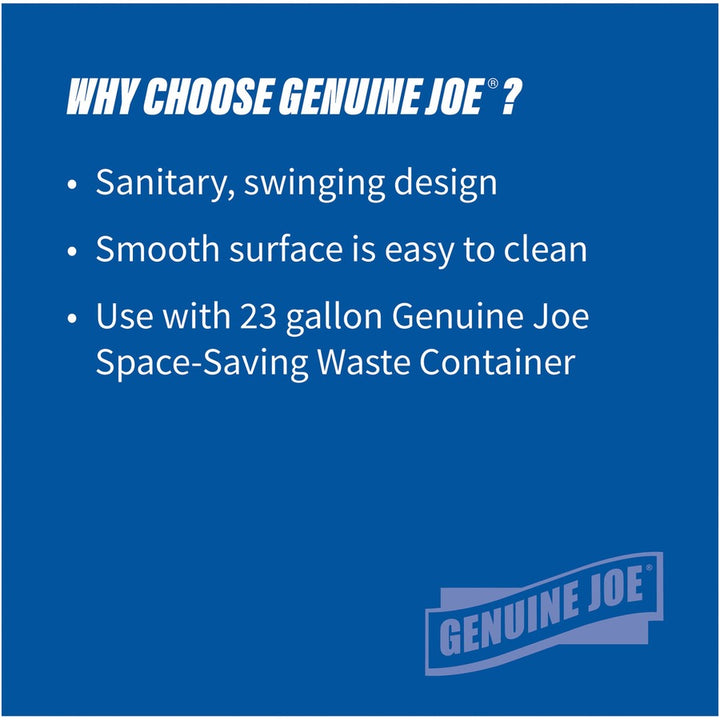 Image of Genuine Joe 02343 Space-Saving Container Swing Lid, Rectangular, Gray, 1 Each