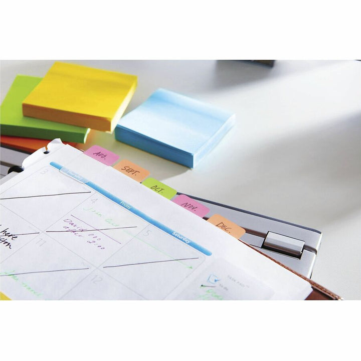 Image of Post-it® 686AYPV1IN Tabs, 88 Write-on Tab(s), 1.50" Tab Height x 1" Tab Width, Blue, Yellow, Pink, Purple Tab(s), Repositionable, 1 Pack