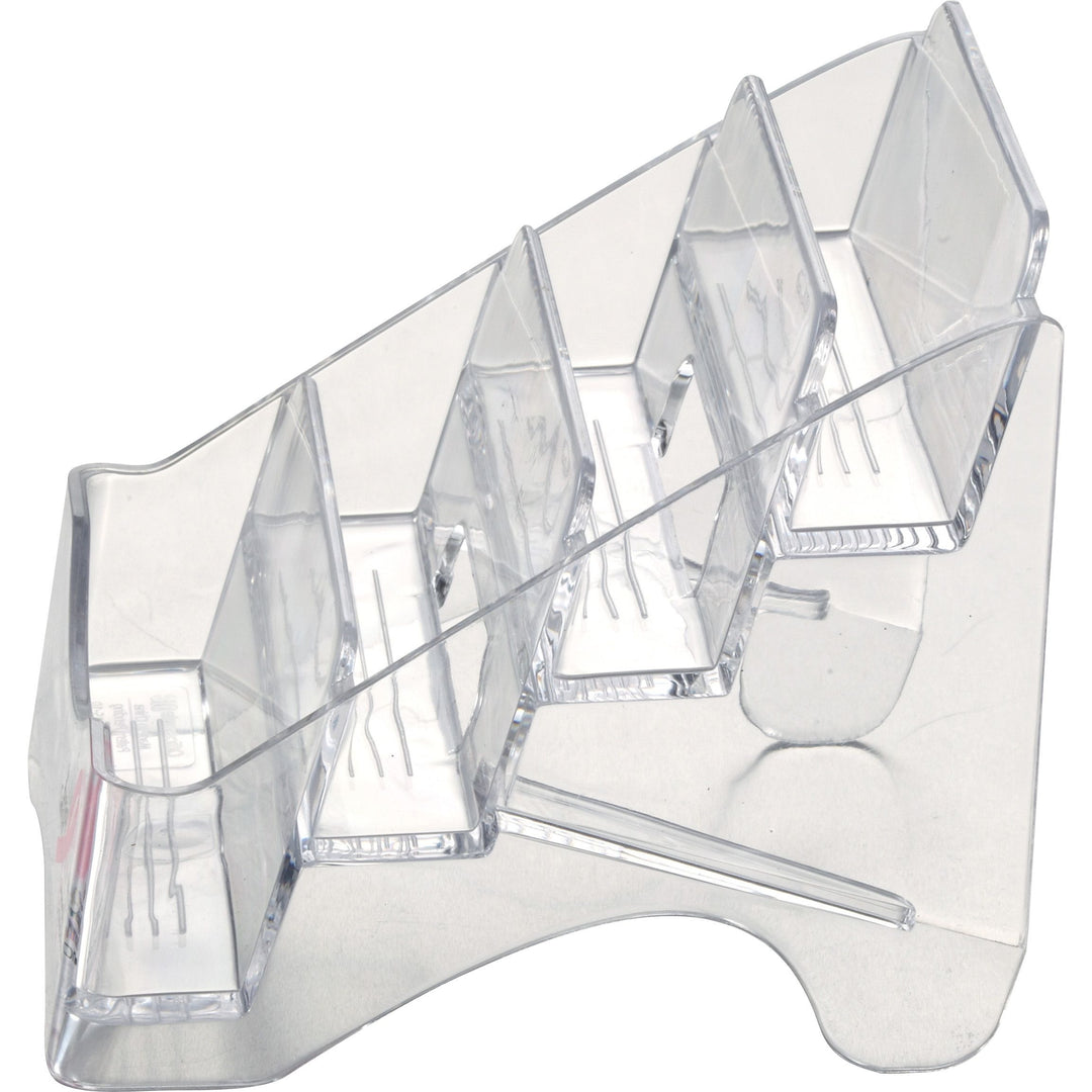 Image of Officemate Officemate Pink Ribbon Four Tier Business Card Holder (08930), 4" H x 3.8" W x 4" Depth, Plastic, Clear, 1 Each