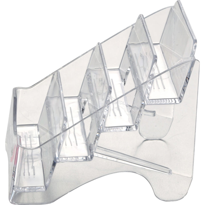 Image of Officemate Officemate Pink Ribbon Four Tier Business Card Holder (08930), 4" H x 3.8" W x 4" Depth, Plastic, Clear, 1 Each