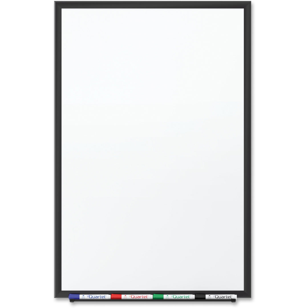 Image of Quartet® Classic Series Porcelain Magnetic Dry Erase Board, 96" x 48", White Surface, Black Aluminum Frame
