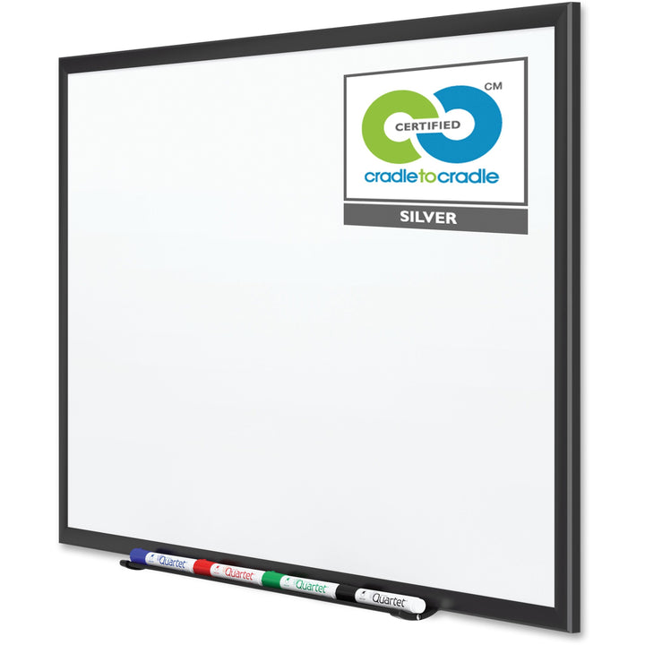 Image of Quartet® Classic Series Porcelain Magnetic Dry Erase Board, 96" x 48", White Surface, Black Aluminum Frame