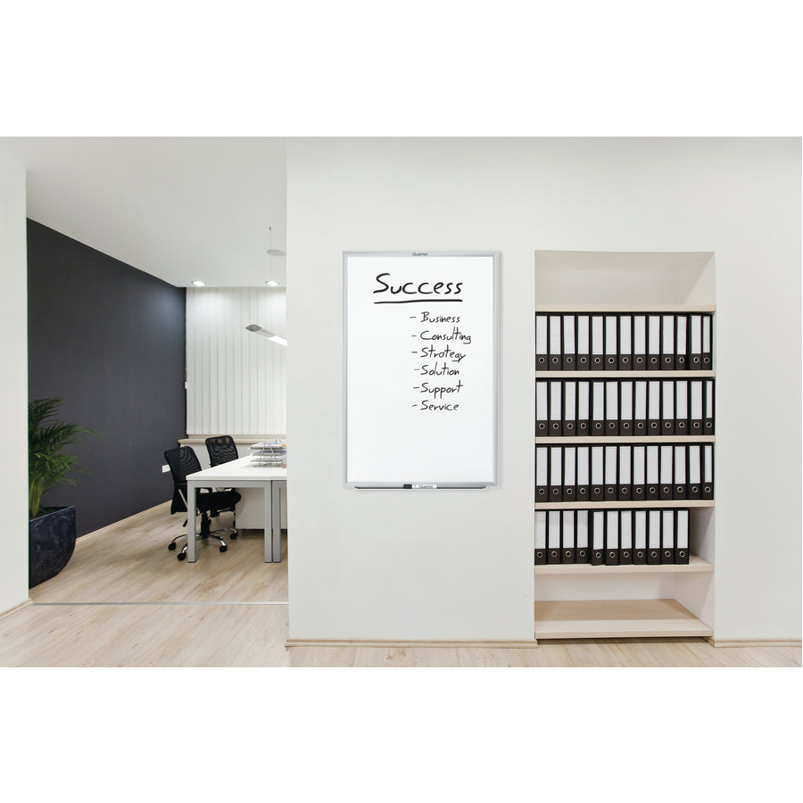 Image of Quartet® Classic Series Nano-Clean Dry Erase Board, 60" x 36", White Surface, Satin Aluminum Frame