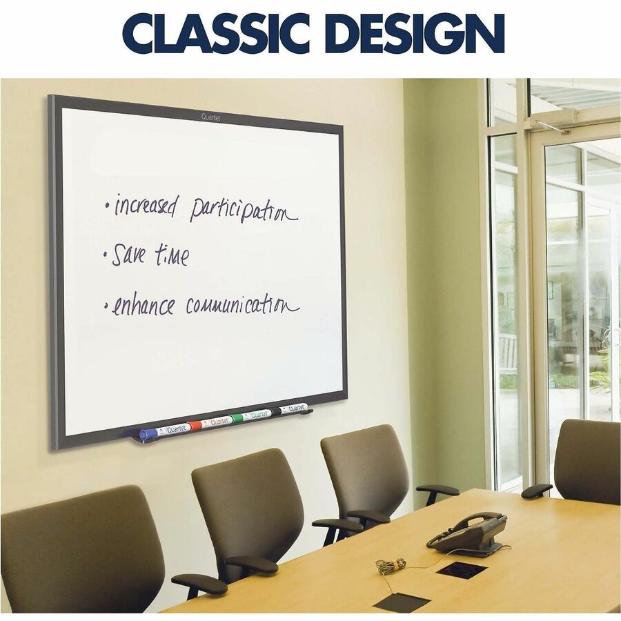 Image of Quartet® Magnetic Dry-Erase Board, 6'x4', Black Aluminum Frame