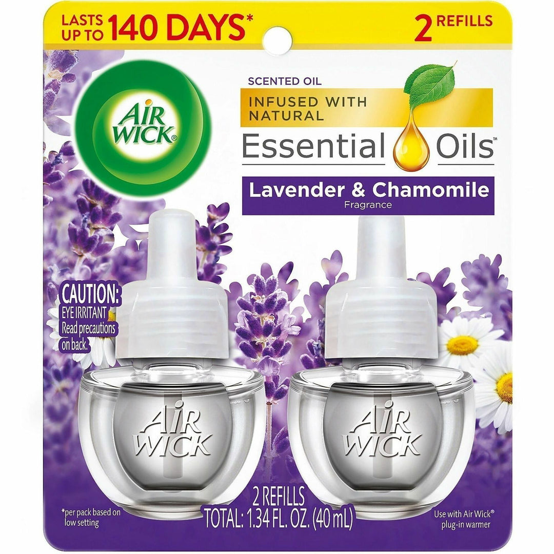 Image of Air Wick 78473 Scented Oil Warmer Refill, Oil, 0.7 fl oz (0 quart), Lavender, Chamomile, 60 Day, 2 / Pack