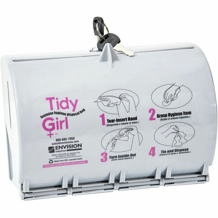 Image of Stout® by Envision Hygiene Bags Dispenser, 4"x8-1/2"x5-3/4", Stone Gray
