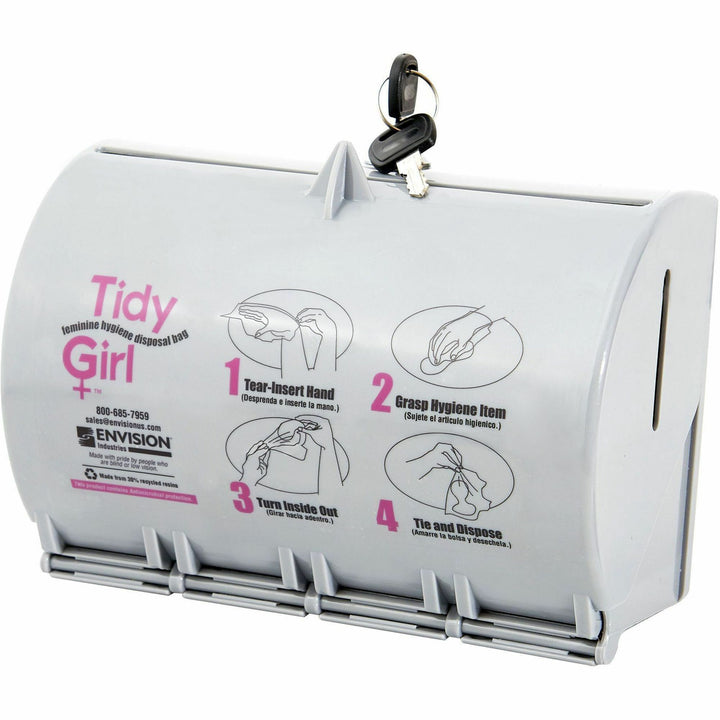 Image of Stout® by Envision Hygiene Bags Dispenser, 4"x8-1/2"x5-3/4", Stone Gray