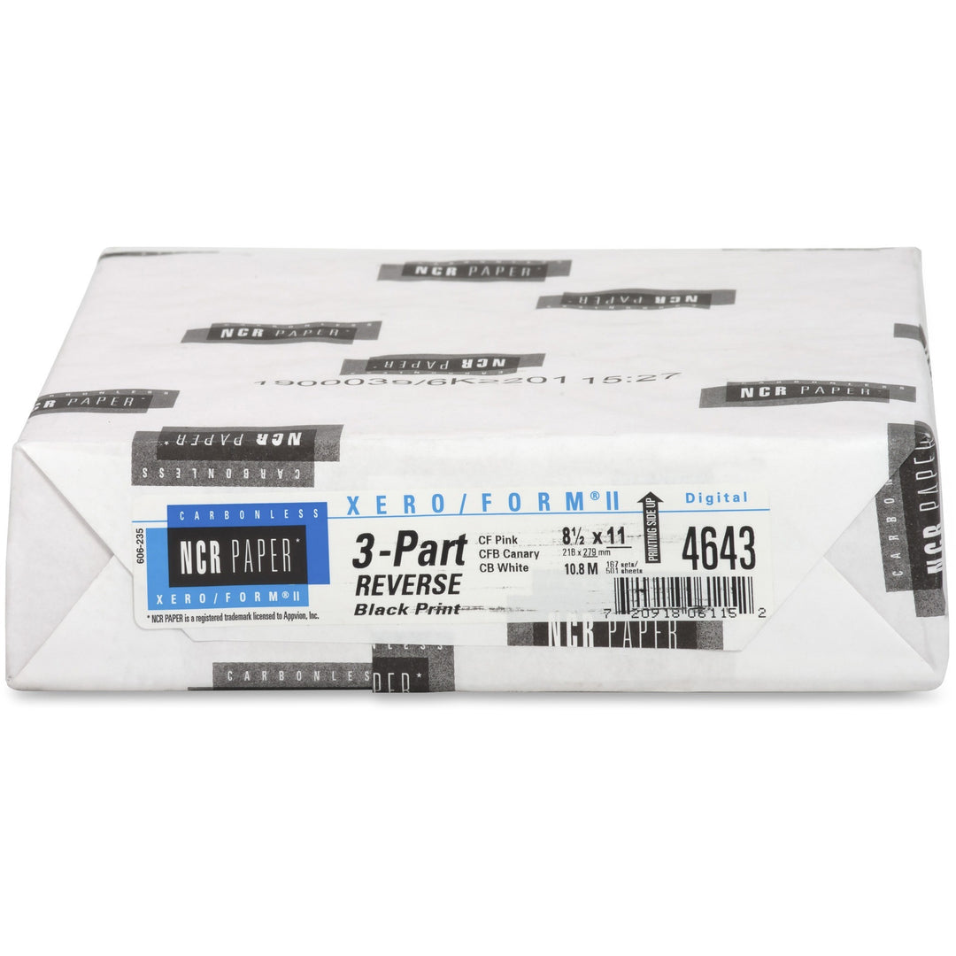 Image of NCR Carbonless Paper,3-Part Rev,167 Sets/PK,8-1/2"x11",PK/CA/WE