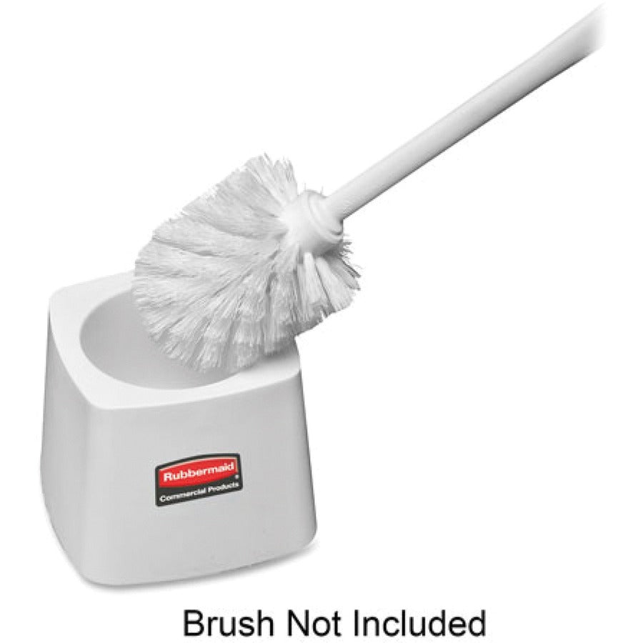 Image of Rubbermaid Commercial 631100 Toilet Bowl Brush Holder, Vertical, Polypropylene, White, 1 Each