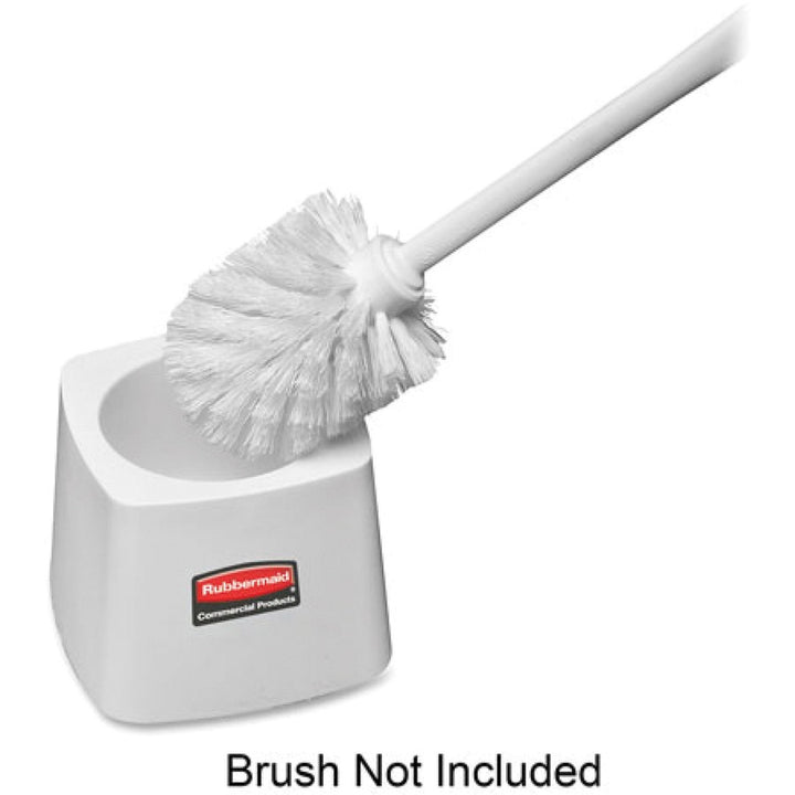 Image of Rubbermaid Commercial 631100 Toilet Bowl Brush Holder, Vertical, Polypropylene, White, 1 Each