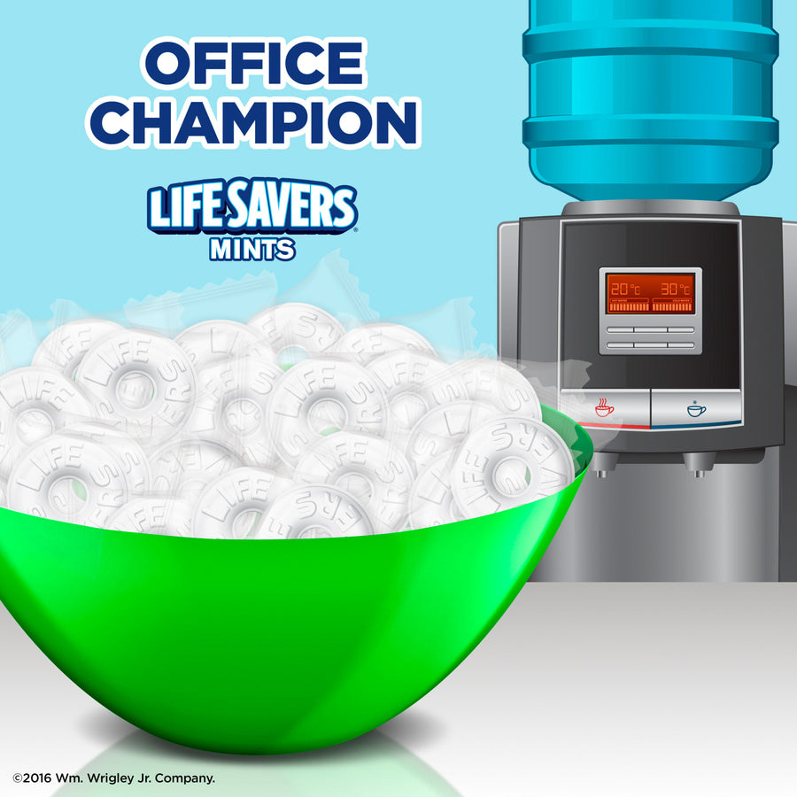 Image of Wrigley 08504 Life Savers Mints Wint O Green Hard Candies, Wintergreen, Individually Wrapped, 6.25 oz, 1 Bag