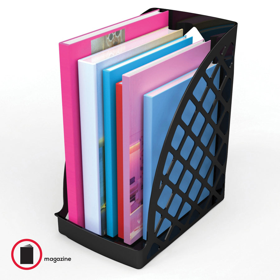 Image of deflecto® Magazine File, Jumbo, 6-1/4"x10"x11-7/8", Black