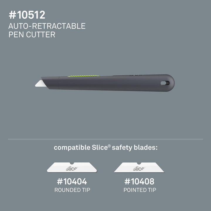 Image of slice® Pen Cutter w/Retract Blade, 5/8"x5/8"x5-1/8", Gray