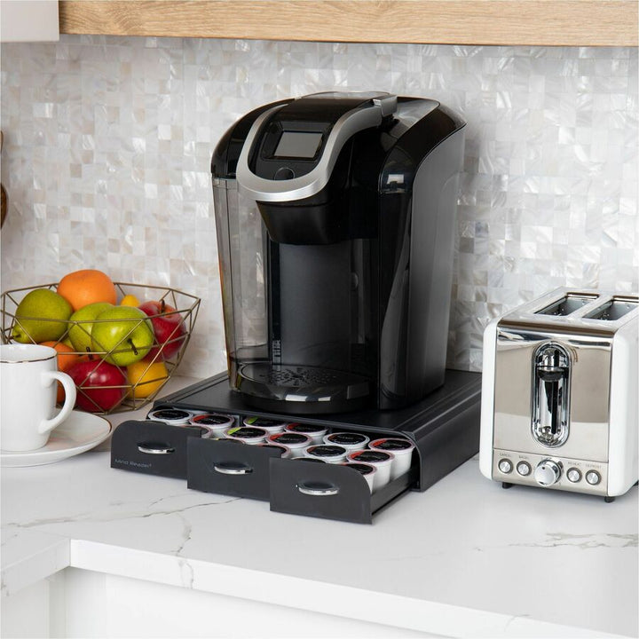 Image of Mind Reader Anchor TRY3PCBLK EMS Mind 3-drawer Coffee Pod Organizer