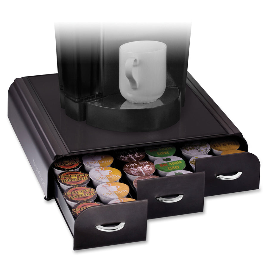 Image of Mind Reader Anchor TRY3PCBLK EMS Mind 3-drawer Coffee Pod Organizer