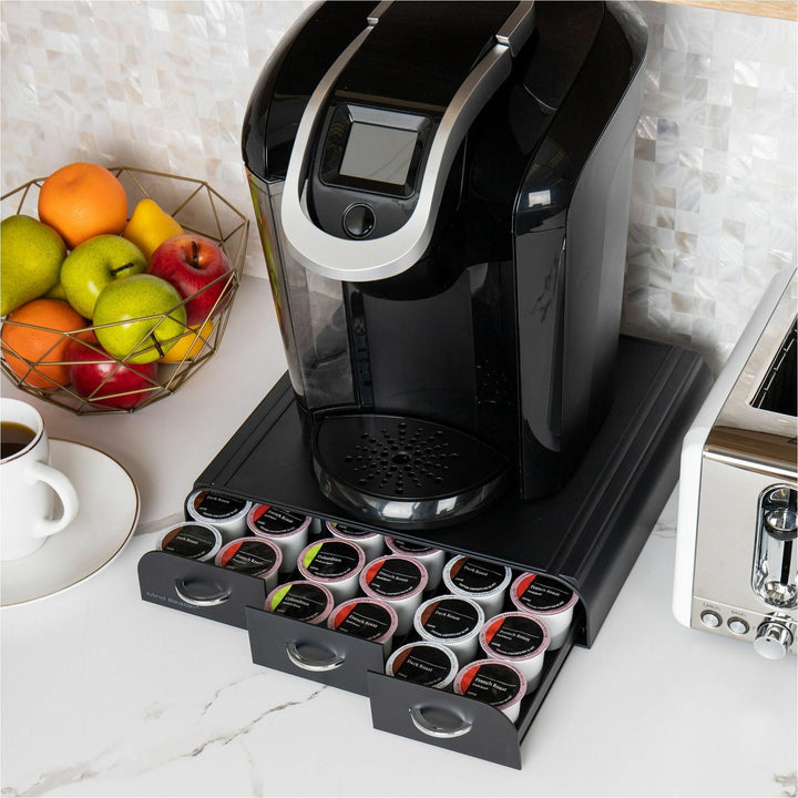 Image of Mind Reader Anchor TRY3PCBLK EMS Mind 3-drawer Coffee Pod Organizer