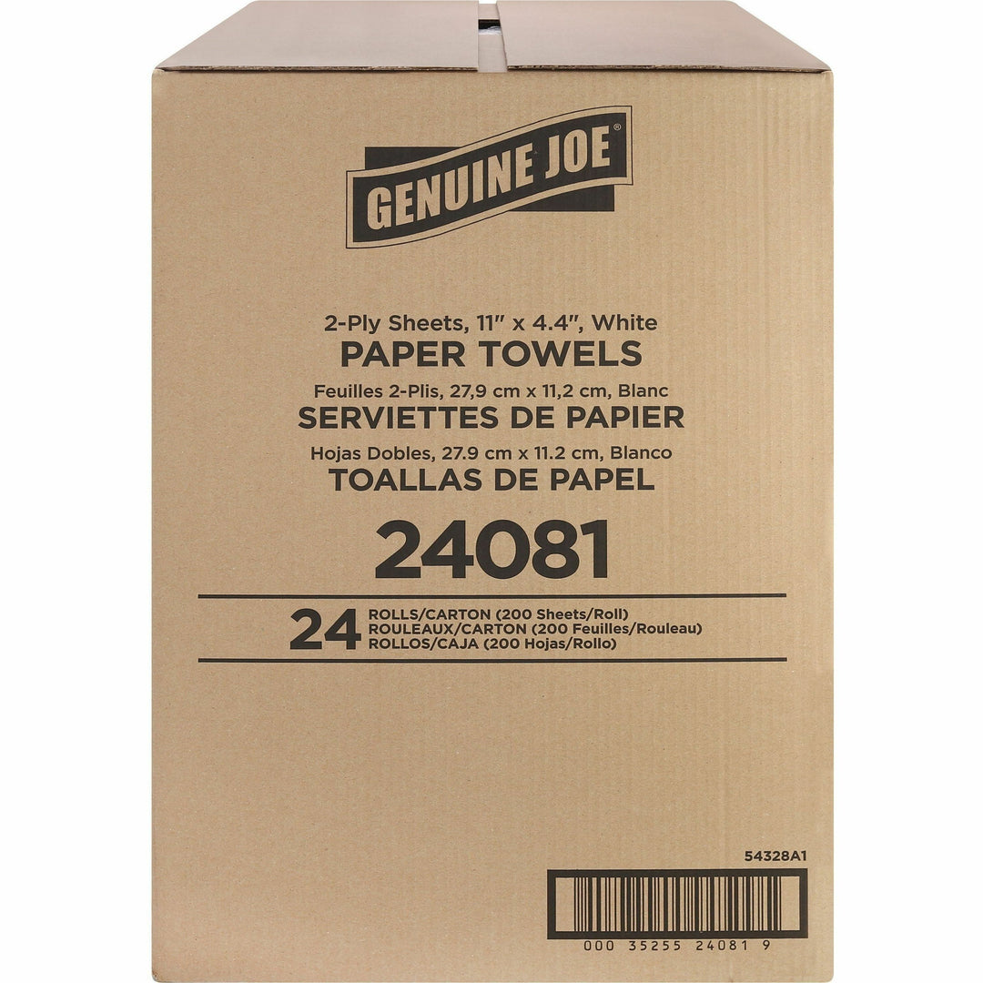 Image of Genuine Joe Towel Roll,Paper,2-Ply,200 Shts/Roll,11"x4.4", 24RL/CT,WE