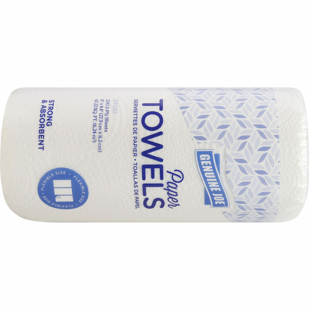 Image of Genuine Joe Towel Roll,Paper,2-Ply,200 Shts/Roll,11"x4.4", 24RL/CT,WE