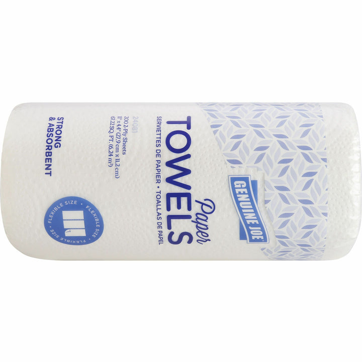 Image of Genuine Joe Towel Roll,Paper,2-Ply,200 Shts/Roll,11"x4.4", 24RL/CT,WE