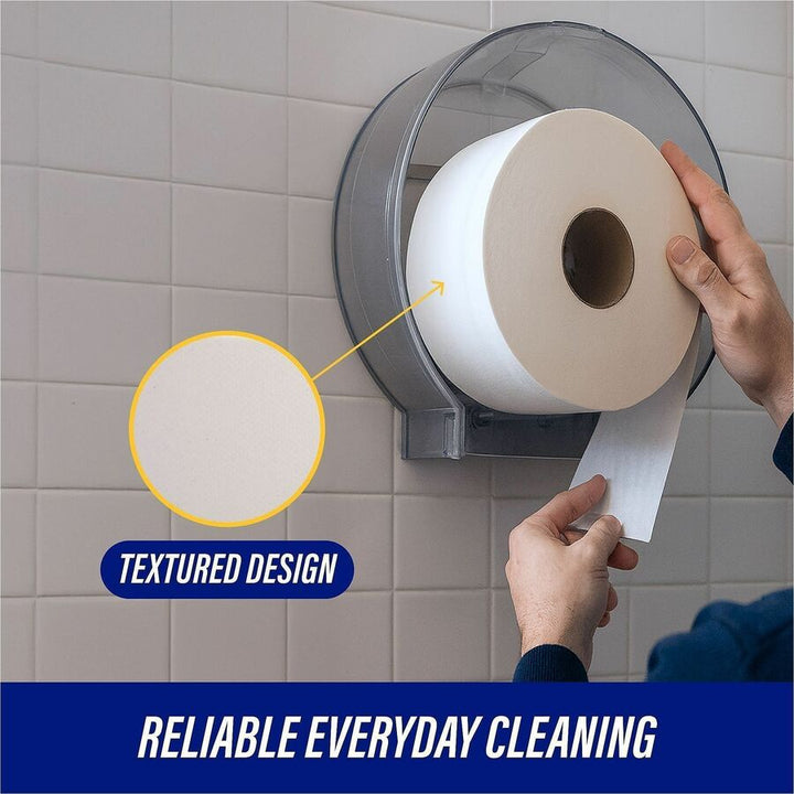 Image of Genuine Joe Bath Tissue Rolls, Jumbo, 2-Ply, 3-1/4"x650', 12RL/CT, WE