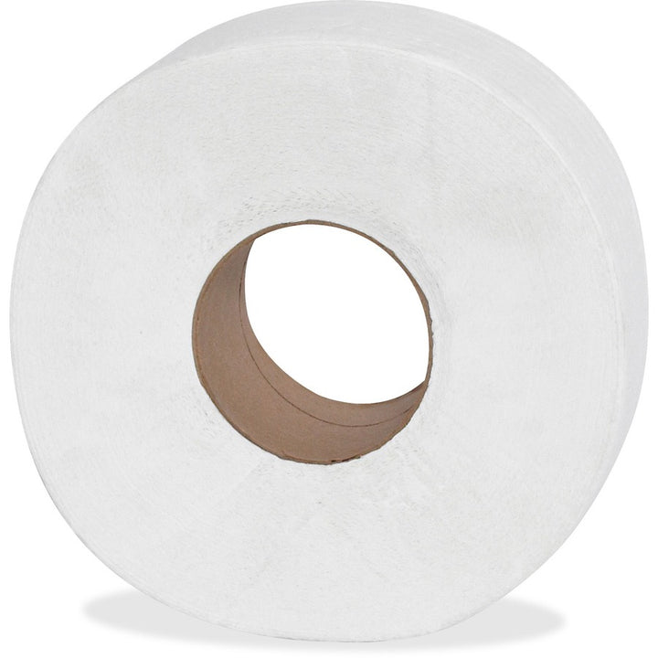 Image of Genuine Joe Bath Tissue Rolls, Jumbo, 2-Ply, 3-1/4"x650', 12RL/CT, WE
