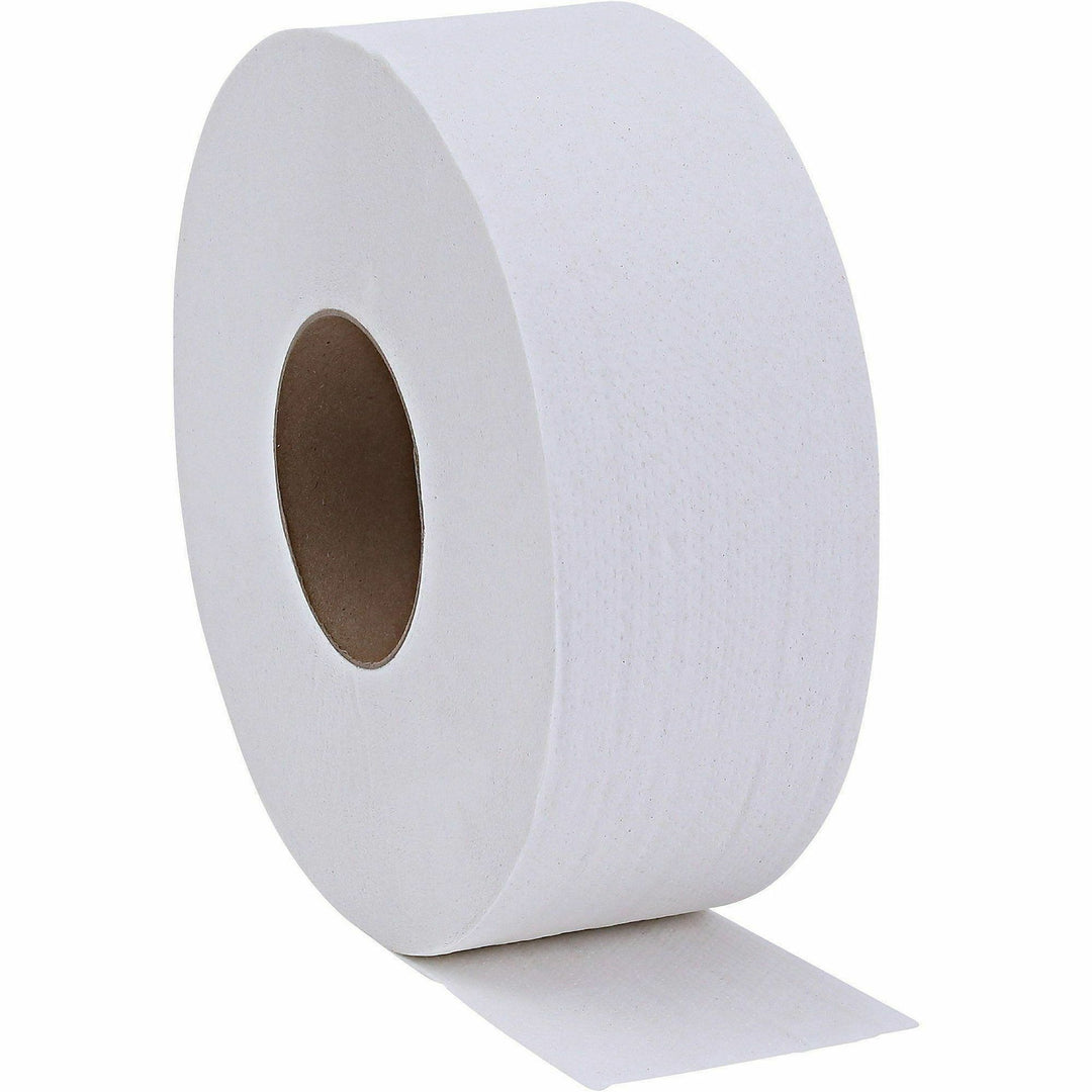 Image of Genuine Joe Bath Tissue Rolls, Jumbo, 2-Ply, 3-1/4"x650', 12RL/CT, WE