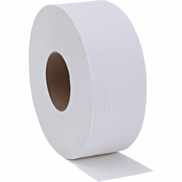 Image of Genuine Joe Bath Tissue Rolls, Jumbo, 2-Ply, 3-1/4"x650', 12RL/CT, WE