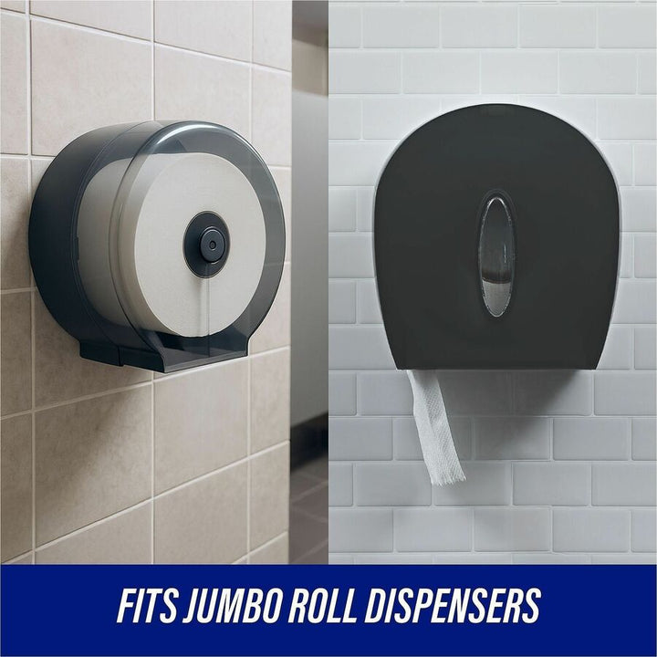 Image of Genuine Joe Bath Tissue Rolls, Jumbo, 2-Ply, 3-1/4"x650', 12RL/CT, WE