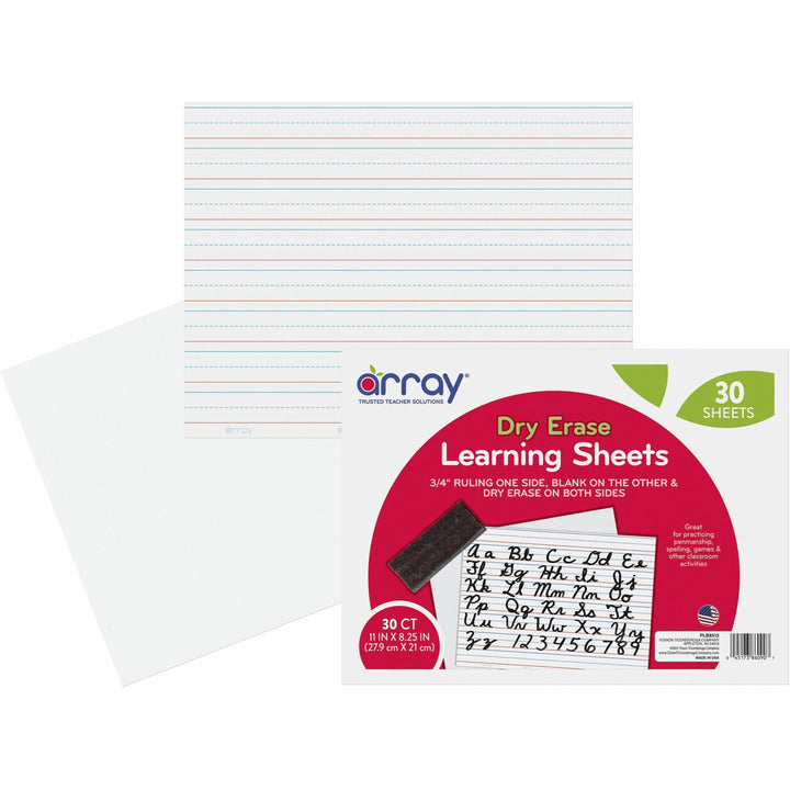Image of Pacon® Dry Erase learning Boards, Ruled,11"x8-1/4", 30/PK, White