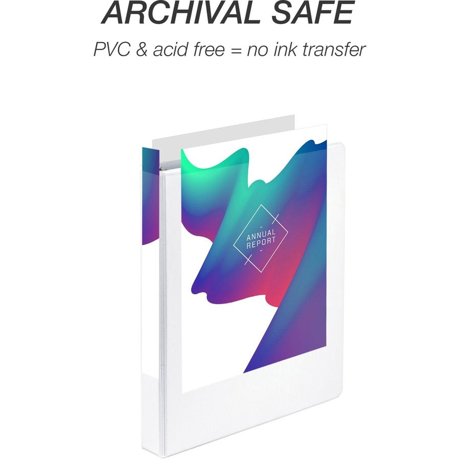 Image of Samsill® Economy Round Ring View Binders, 3 Rings, 1" Capacity, 11.5 x 8.5, White, 6/Carton
