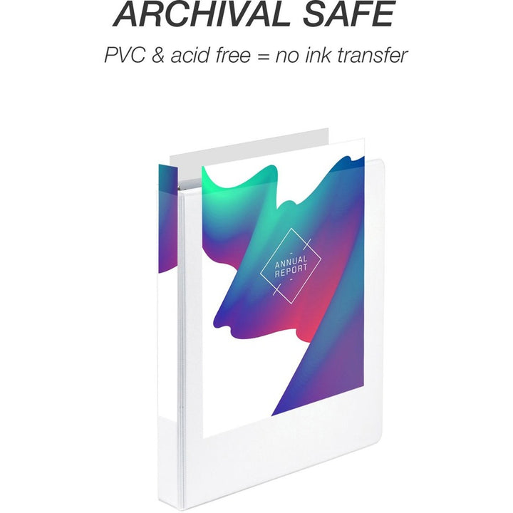 Image of Samsill® Economy Round Ring View Binders, 3 Rings, 1" Capacity, 11.5 x 8.5, White, 6/Carton