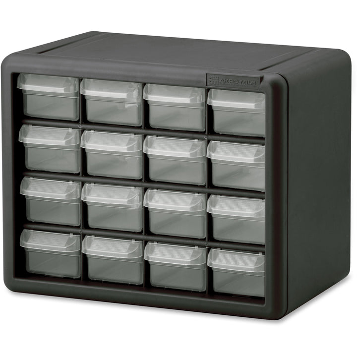 Image of Akro-Mils Storage Cabinet, Plastic, 16-Draw, 6-3/8"x10-1/2"x8-1/2", GY