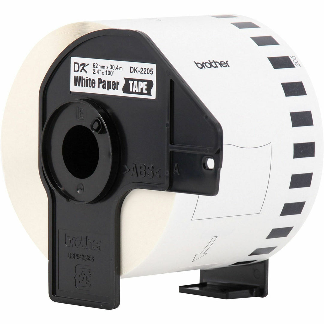 Image of Brother DK2205 Continuous Length Paper Tape, 2 2/5" W x 100 ft Length, Direct Thermal, 1 Roll