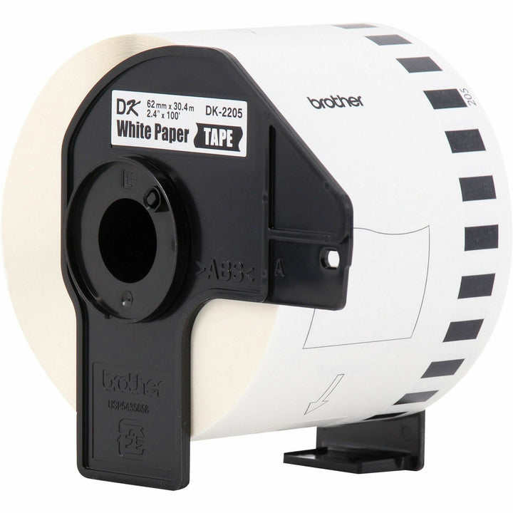 Image of Brother DK2205 Continuous Length Paper Tape, 2 2/5" W x 100 ft Length, Direct Thermal, 1 Roll
