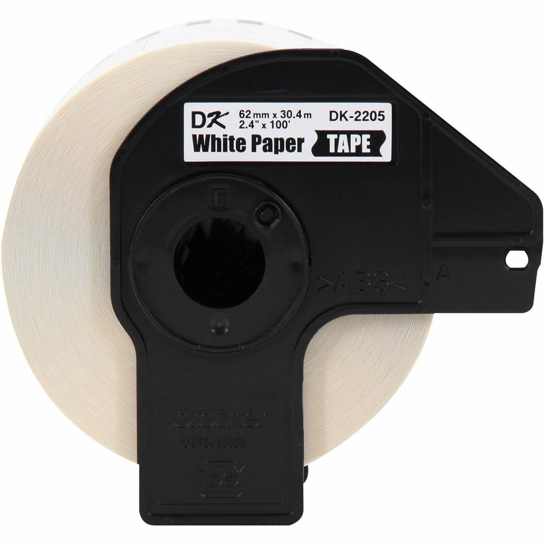 Image of Brother DK2205 Continuous Length Paper Tape, 2 2/5" W x 100 ft Length, Direct Thermal, 1 Roll