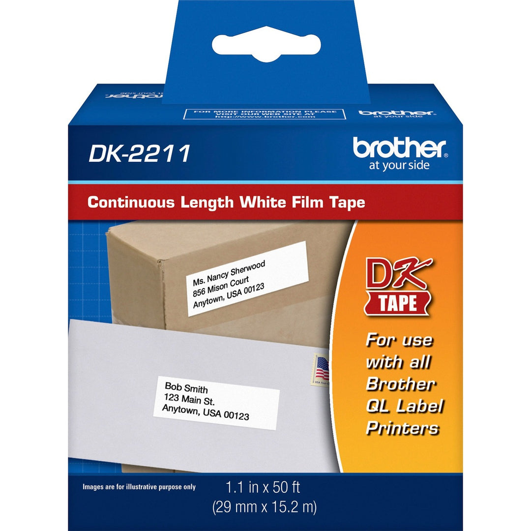 Image of Brother Continuous Tape Roll, Film, Med-Width, 1-1/7"x50',White