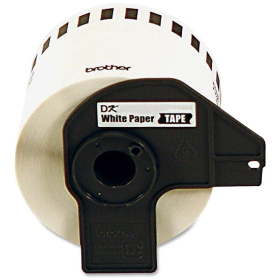 Image of Brother DK2211 Continuous Length White Film DK Tape, 1 9/64" W x 50 ft Length, Removable Adhesive, Direct Thermal, White, 1 Roll