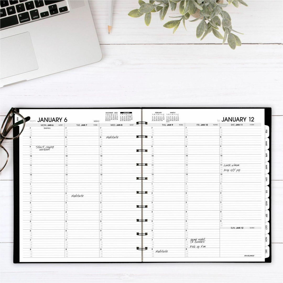 Image of AT-A-GLANCE® Wkly/Mthly Appt Book, 2PPW, 12Mth Jan-Dec, Black